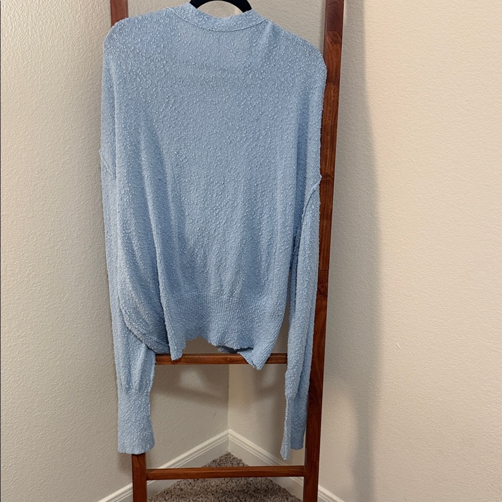 Free People Found My Friend Cardigan Sweater in Clear Sky Blue Size Large - Picture 4 of 5